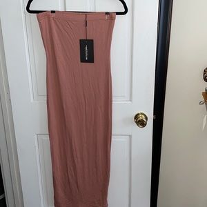 PLT Dusty Rose bandeau bodycon dress